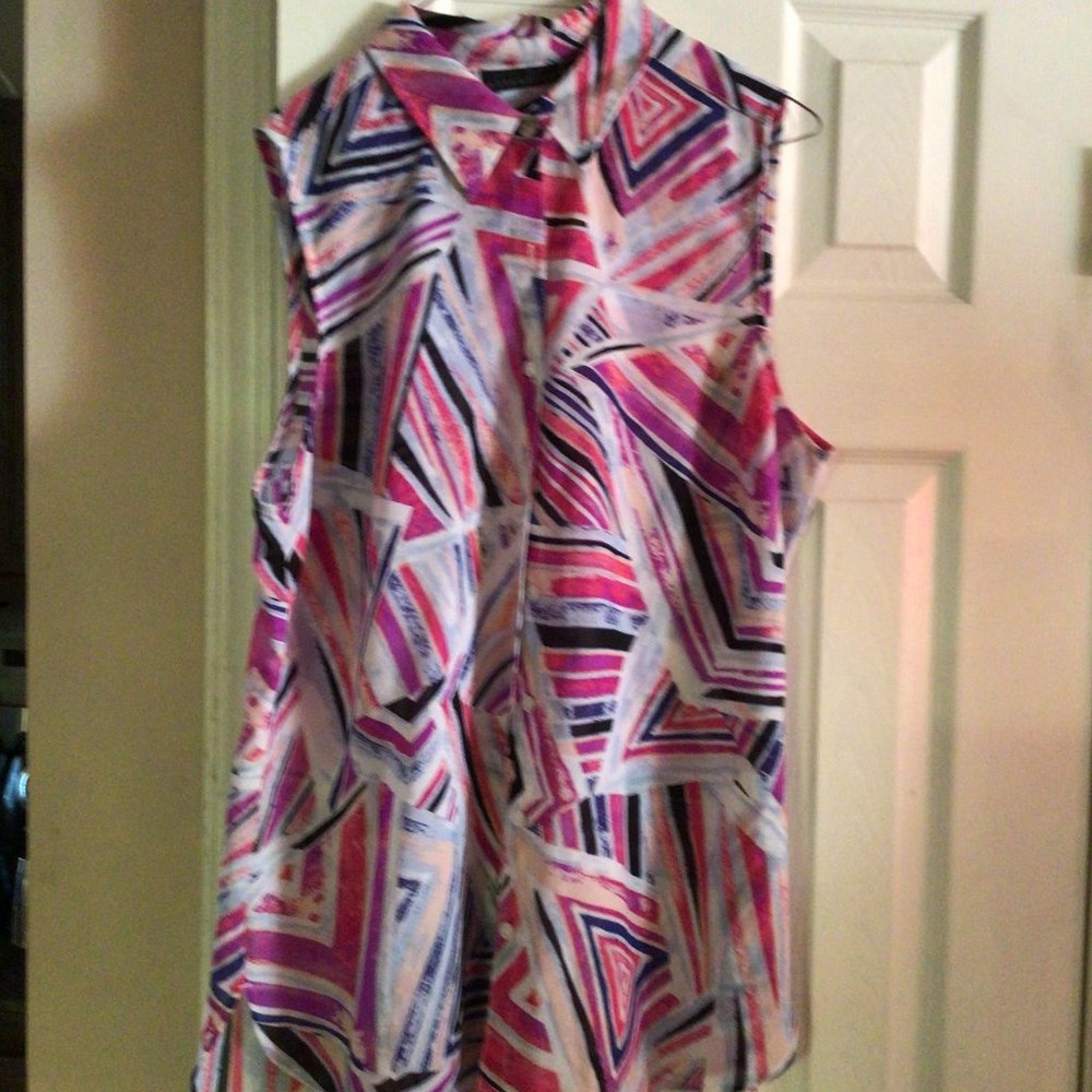 Colorful Button down blouse